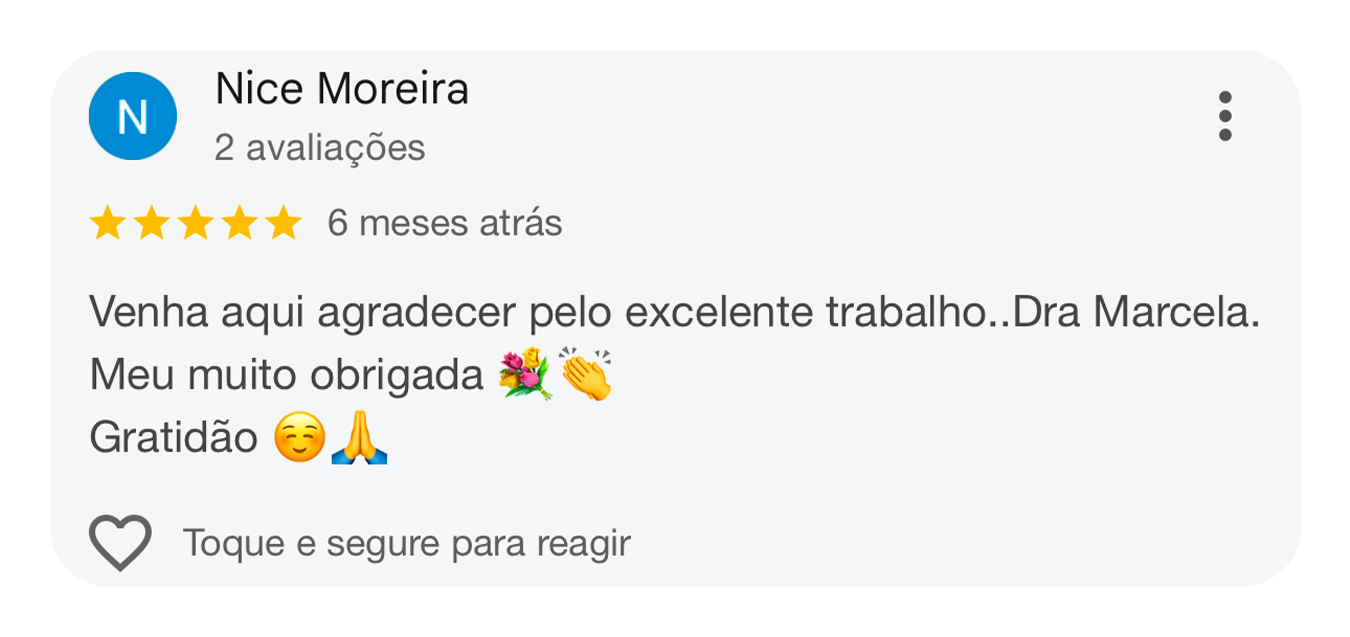 Avaliação de cliente no Google